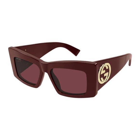 NEW GUCCI SUNGLASSES BURGUNDY RED WOMEN EYEWEAR GUCCI GG1842S 005
